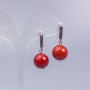 Earrings Red Jasper (named after) smooth ball, diameter 14mm, length 3cm