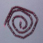 Garnet beads, natural gemstone, faceted rondelle, diameter 4x3 mm ±, strung on a thread, length 39 cm ±