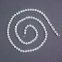 Natural mother-of-pearl beads - faceted ball, diameter 4 mm ±, on thread, length 38 cm+