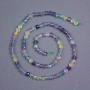 Fluorite Beads, Natural Stone, Faceted Bead, 4 mm Diameter ± on Thread, Length 39 cm ±
