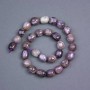 Charoite beads, natural stone, barrel shape, diameter 14×11 mm, on thread, length 40 cm+