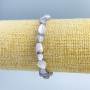 Gray Mother-of-Pearl Faceted Bracelet, Bead Diameter 8x6 mm ±, Length 18 cm (Stretch)