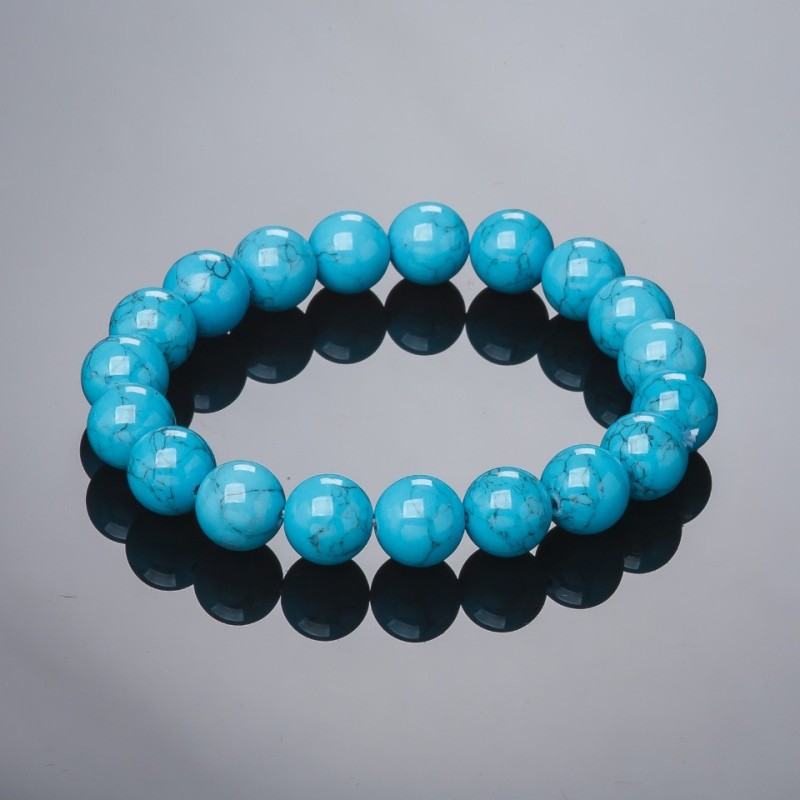 Elastic Turquoise Bracelet (Pressed) 10mm
