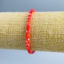 Bracelet with Red-Dyed Mother-of-Pearl Discs, Diameter 4×2 mm, Length 18 cm (Stretch)