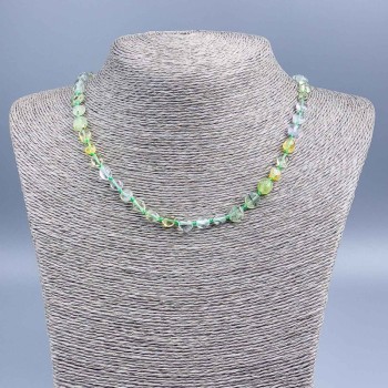 Assorted necklace of natural stone, faceted beads, diameter 10x6 mm, length 50 cm +/-