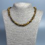 Tiger's Eye Beaded Necklace, natural stone, oval beads, diameter 10x5 mm, length 46 cm