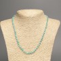 Amazonite natural stone necklace with faceted cube beads, 4x4 mm, length 47 cm +