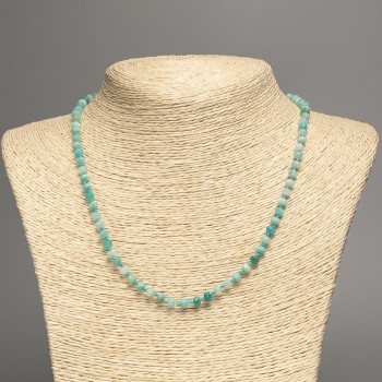 Faceted Amazonite Necklace, Rondelle Beads, Diameter 5×3.5 mm, Length 47 cm +