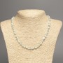 Necklace of natural Angelite stone, green, faceted, 8×6 mm diameter, 49 cm length
