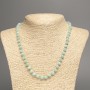 Natural Larimar Necklace with smooth beads, 6.5 mm diameter, 51 cm long