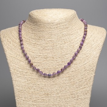 Necklace of natural fosfosiderite, faceted bead, 6 mm diameter, length 48 cm +