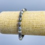 Bracelet Labradorite natural stone, faceted cube, diameter 6x6mm+- with seed beads 2mm+-, length 18cm (stretch)