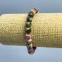 Tourmaline bracelet with natural faceted cube, diameter 9x9 mm +/-, length 18 cm (stretch)