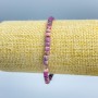 Ruby Bracelet with natural gemstone, faceted cube beads, diameter 4x4 mm, length 18 cm (stretch)