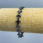 Hematite Cross Bracelet, bead diameter 10×8 mm, 5 mm ±, length 18 cm (stretch)