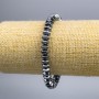 Bracelet with faceted hematite, polygonal rondel, diameter 7×4 mm ±, length 18 cm (stretch)