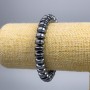 Bracelet with smooth hematite rondelles, diameter 10×6 mm, length 18 cm (stretch)