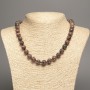 Leopard Jasper Necklace, Smooth Beads 10 mm