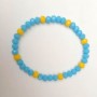 Bracelet "Ukraine" Czech Crystal yellow-blue, diameter 5x6 mm, length 18 cm ± (stretch)