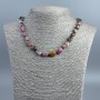 Faceted natural tourmaline bead necklace, diameter 10×14 mm, length 48 cm