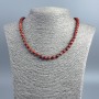 Red Jasper Bead Necklace with a Faceted Round Bead, 6± mm diameter, 48 cm length