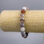 Botswana agate natural stone bracelet, smooth beads, 10 mm diameter, 18 cm length, stretch