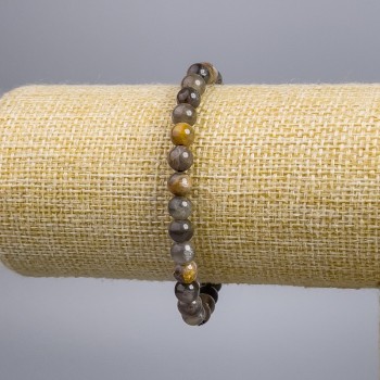 Sunny Bracelet with Natural Stone, Smooth Bead, Diameter 6± mm, Length 18 cm (Stretch)
