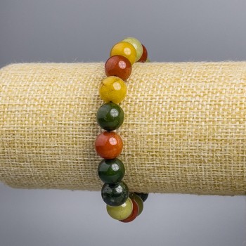 Bracelet "Jasper" multicolor (imitation) smooth bead, diameter 10+-mm, length 18 cm stretch