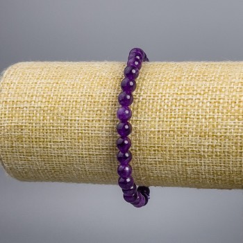 Sugilite Bracelet (Imitation) Smooth Beads, 6 mm Diameter, 18 cm Length, Stretch