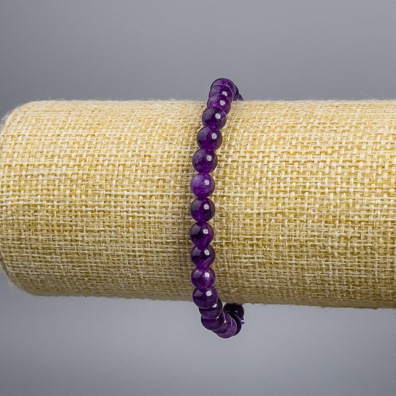 Sugilite Bracelet (Imitation) Smooth Beads, 6 mm Diameter, 18 cm Length, Stretch