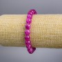 Bracelet 'Tourmaline' (Imitation) Raspberry smooth beads, diameter about 8 mm, length 18 cm stretch