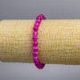 Bracelet 'Tourmaline' (Imitation) Raspberry Smooth Bead, 6 mm diameter, 18 cm length, Stretch