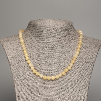 Citrine Necklace - Smooth Bead, 6.5 mm diameter, 48 cm length