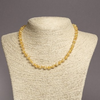 Citrine Necklace with Smooth Bead, 6 mm Diameter, 45 cm Length+