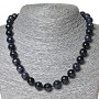 Aventurine Beads (synthetic) Blue Sand Night of Cairo, 12mm faceted beads, length 46 cm