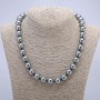 Terahertz Necklace with Smooth Beads, 12mm Diameter, 45cm Length +