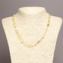 Natural Stone Necklace with Rutile Quartz, Faceted, Bead Size 8×6 mm, Length 45 cm