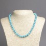 Necklace 'Turquoise' (Synthetic) Smooth Beads, 8mm Diameter, 45cm Length+
