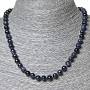 Aventurine Necklace (synthetic) Blue Sand Night of Cairo, 8mm Faceted Bead, 45cm Length
