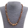 Picture Jasper Necklace, Natural Stone, Bead Size 6–11 mm, Length 45 cm