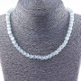 Cat's Eye Bead Necklace 8mm Gray, 40 cm