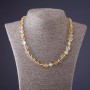 Citrine Necklace (Imitation) with hammered texture, bead diameter 8x10 mm, length 45 cm