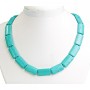Turquoise Necklace with Veining, Rectangular 15×25 mm, Length 48 cm
