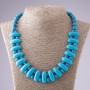 Necklace Cleopatra Turquoise Blue, 10×25 mm links and 10 mm beads, 50 cm length