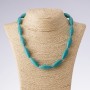 Natural turquoise stone necklace (pressed), green bi-cones, length 50 cm, diameter 11x30 mm (+-)