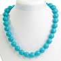 Blue Turquoise Bead Necklace 14mm, 49 cm length