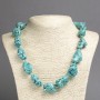Necklace natural turquoise stone (pressed) green natural form, length 50 cm, diameter 28×20 mm (+-)
