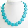 Blue Turquoise Necklace (named) coin 20mm+-, length 46cm+-