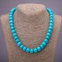 Turquoise bead necklace with smooth rondels, diameter 12x9 mm, length 45 cm