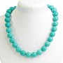 Green Turquoise Necklace (named after) with veining bead 14 mm+-, length 47 cm+-